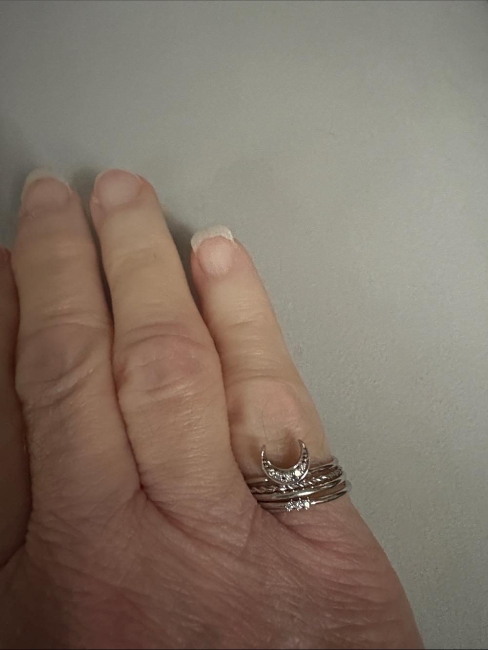 Ferko’s Jewelry Diamond Moonstack Ring Set 14kt. White Gold